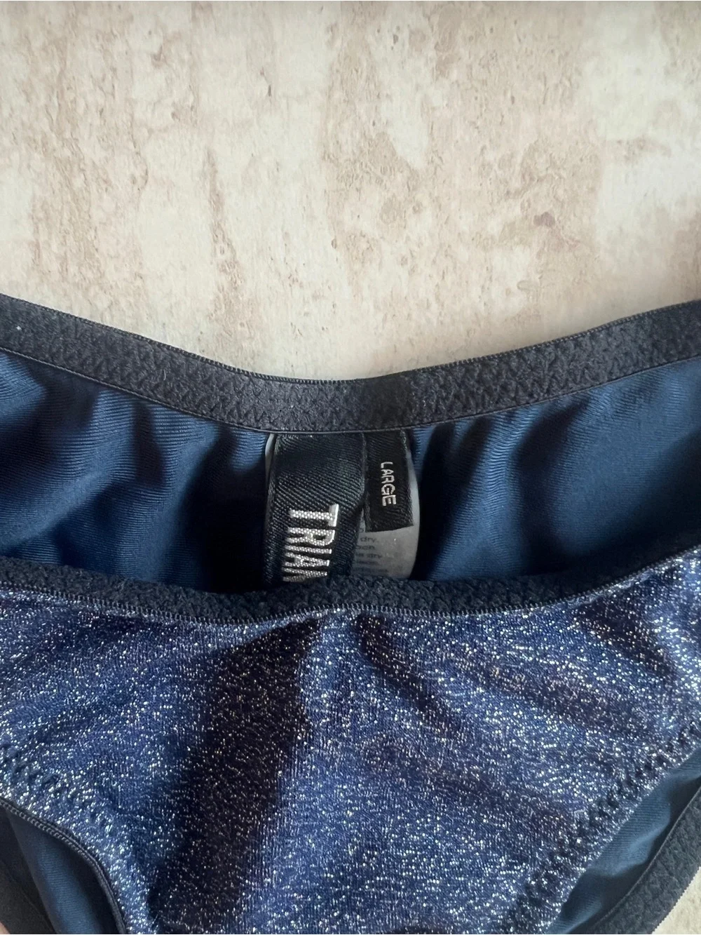 triangl swimwear Shimmer Navy Glitter Bikini Set